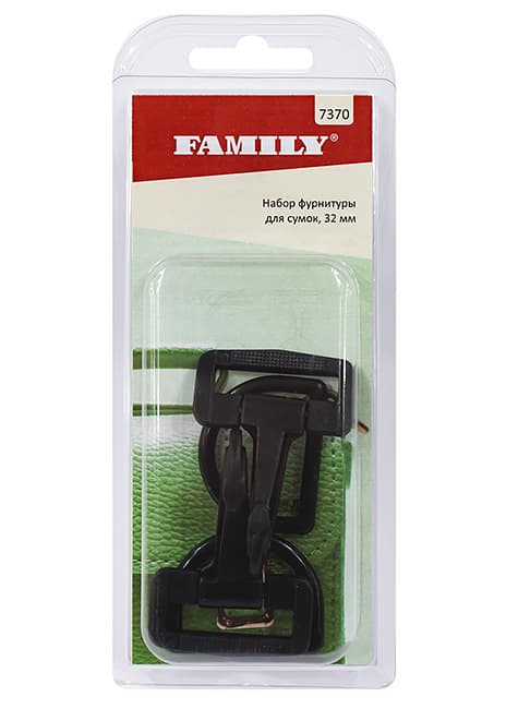 Набор фурнитуры для сумок (2 карабина + 2 полукольца), 32мм undefined