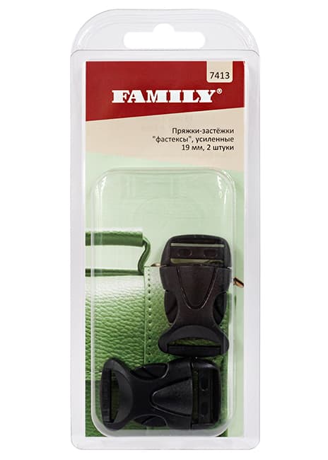 Пряжки-застёжки "фастексы" усиленные 19мм, черные, 2 шт undefined